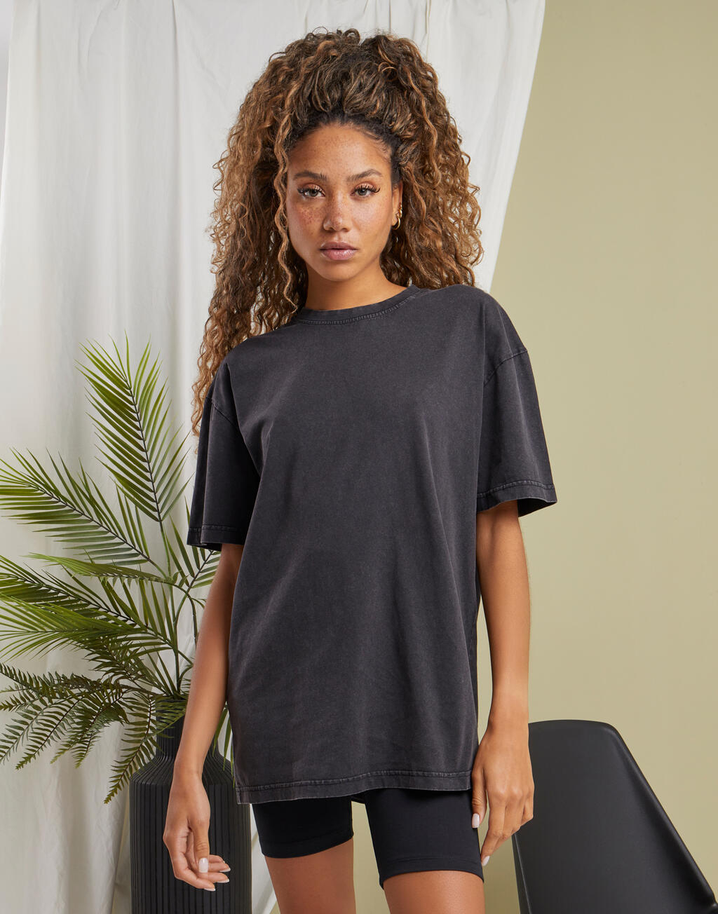 Ladies Oversized Acid Wash imagen 1