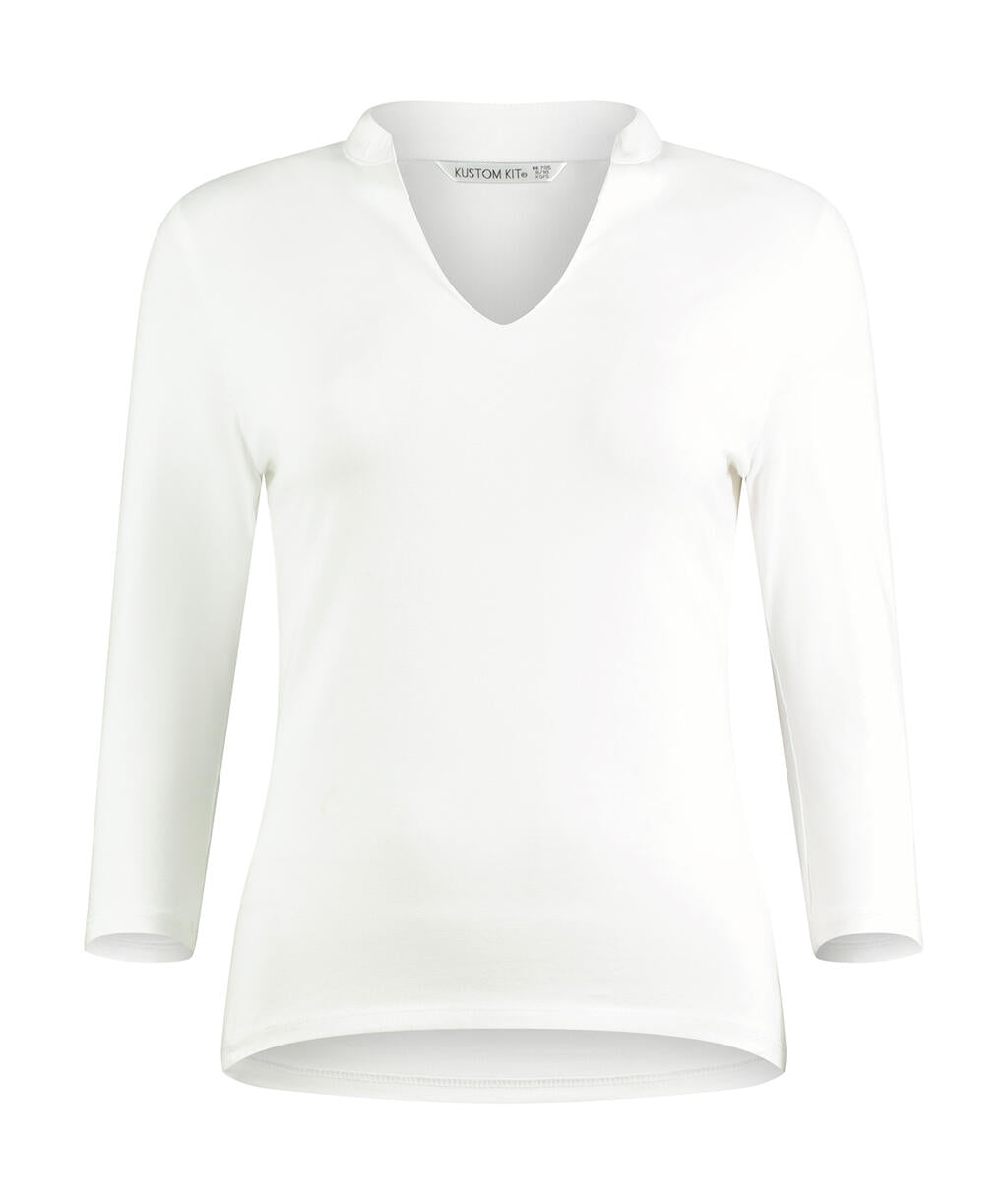 Regular Fit Mandarin Collar Top 3/4 Sleeve imagen 8