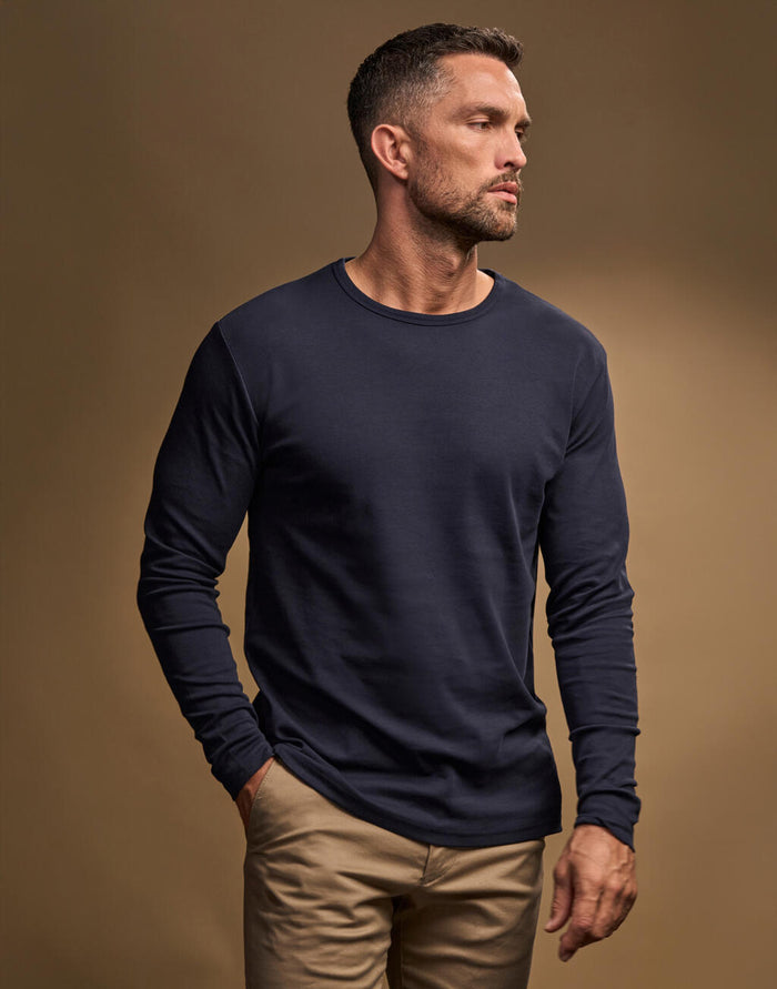 Camiseta orgánica manga larga Interlock hombre