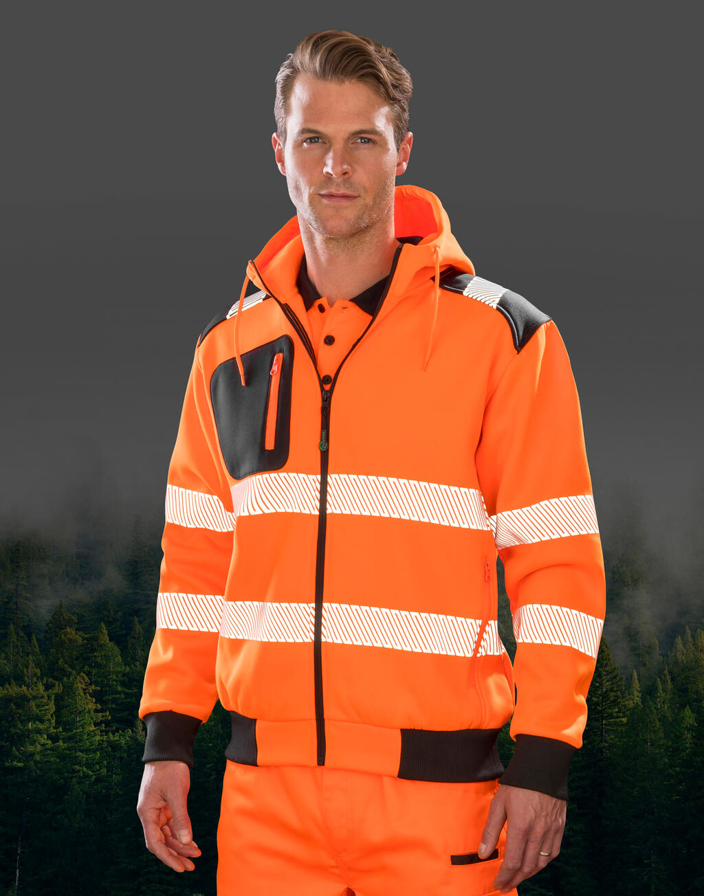 Recycled Robust Zipped Safety Hoody imagen 2