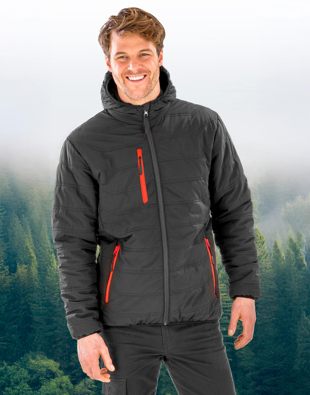 Black Compass Padded Winter Jacket imagen 3