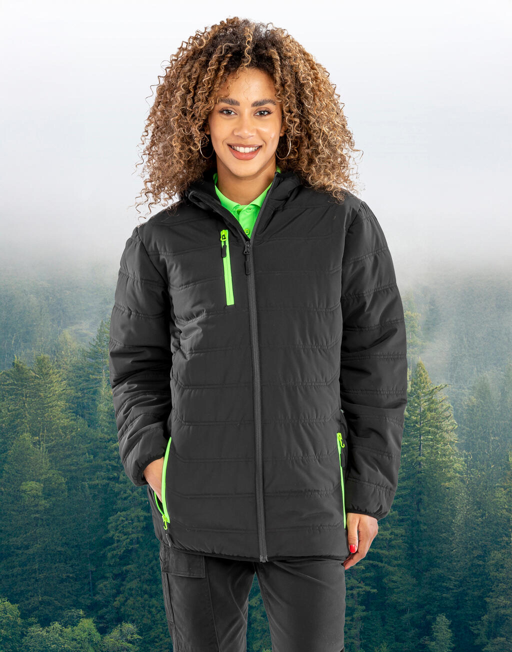 Black Compass Padded Winter Jacket imagen 2