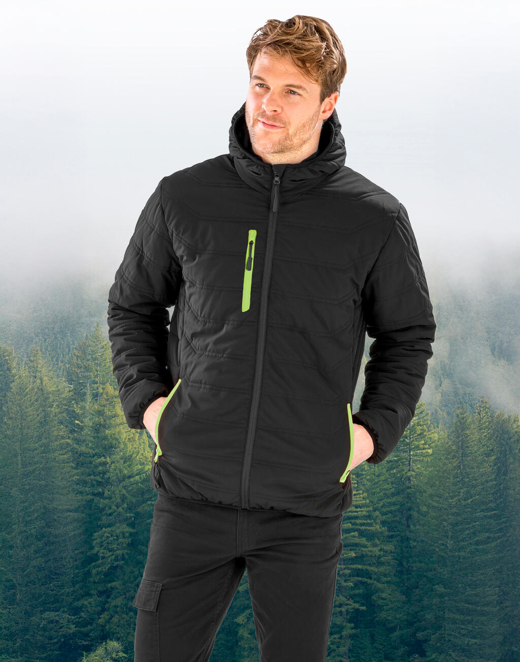 Black Compass Padded Winter Jacket imagen 5