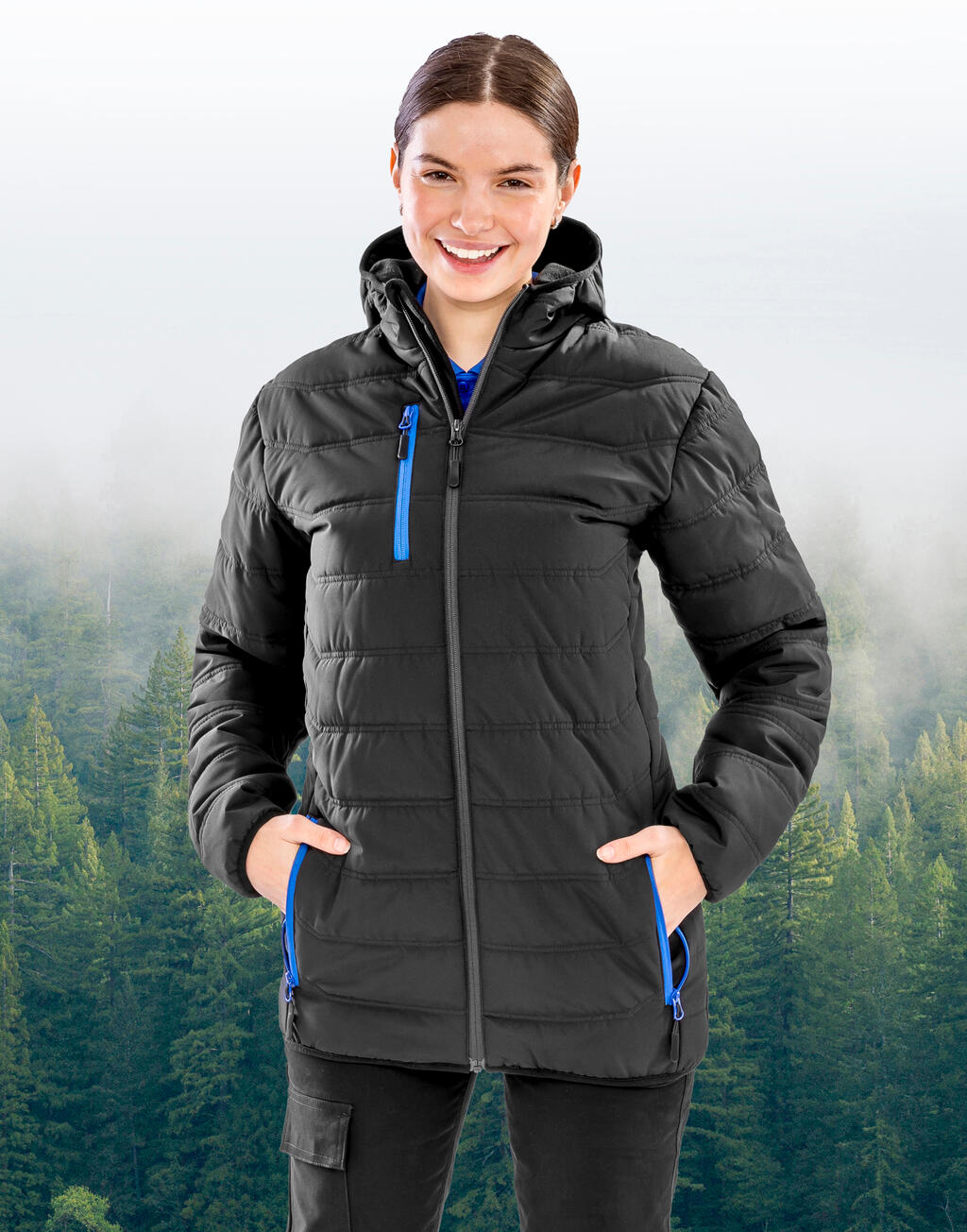 Black Compass Padded Winter Jacket imagen 4
