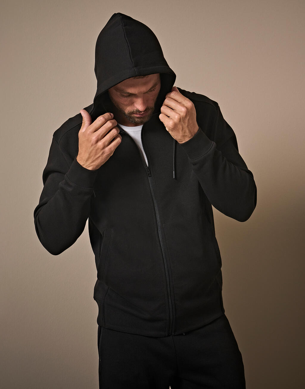 Ribbed Interlock Hooded Full Zip imagen 9