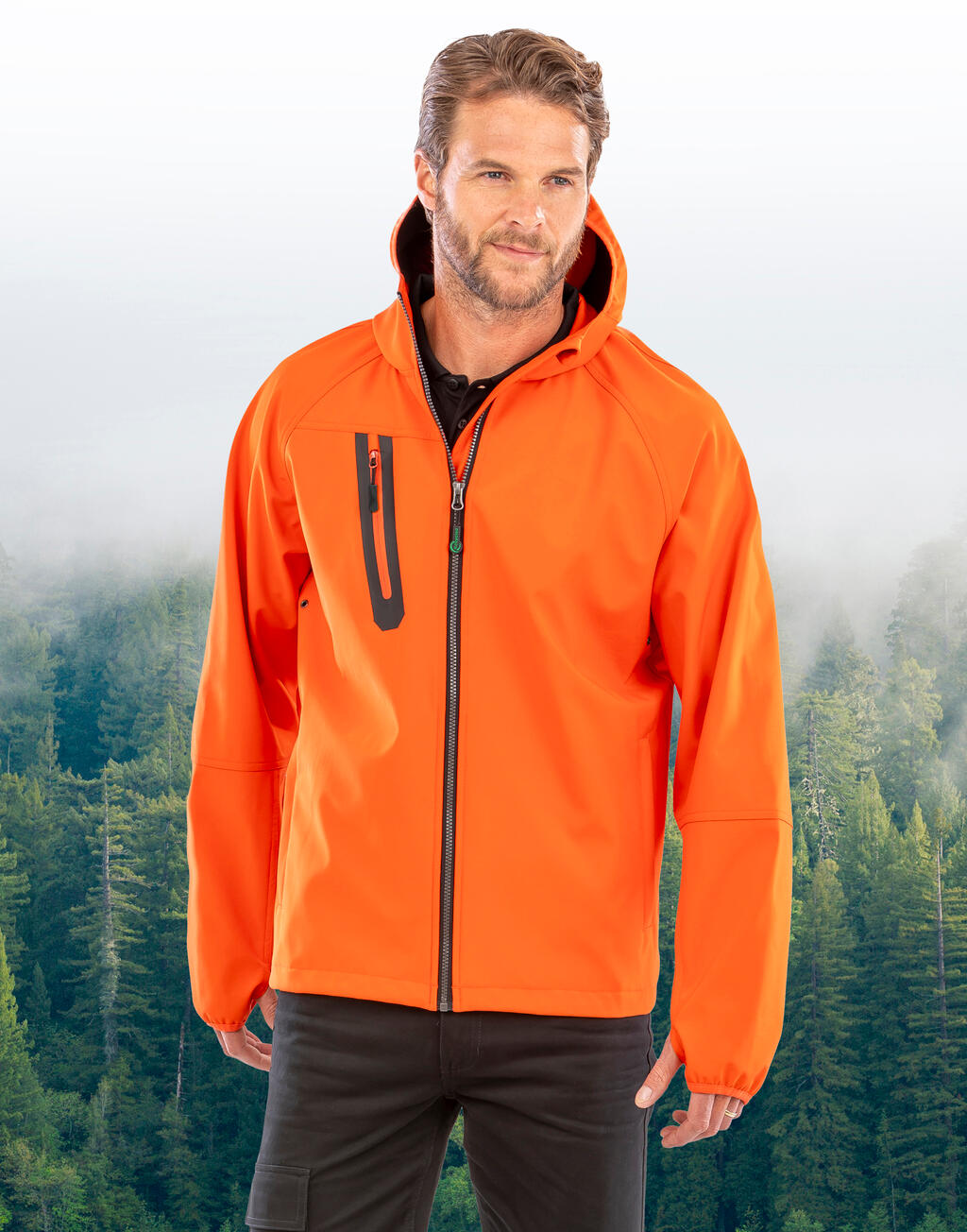 3-Layer Recycled Printable Casual Hooded Softshell imagen 1
