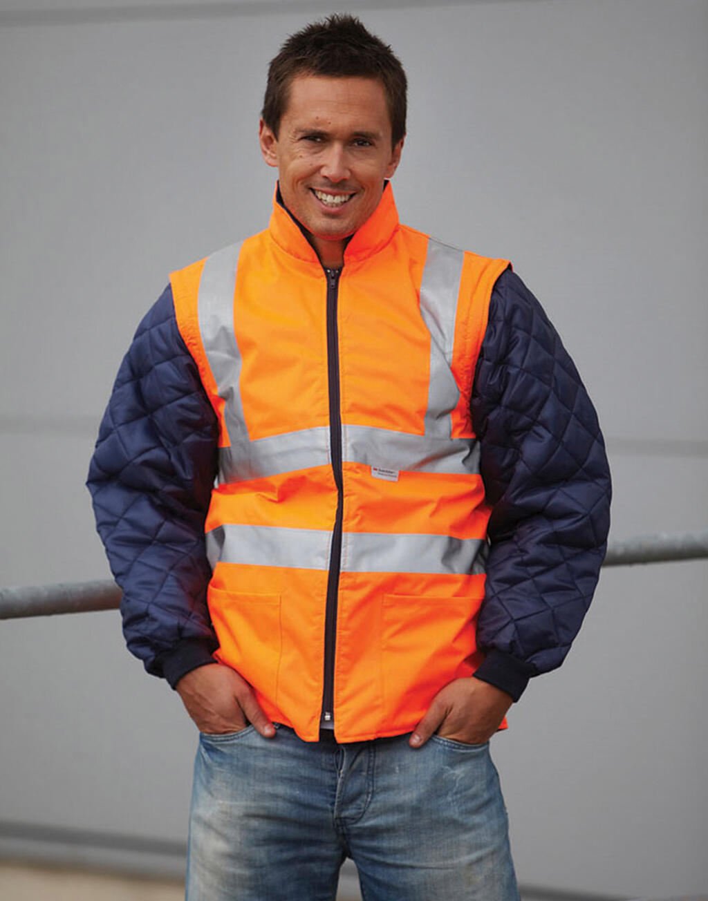 Fluo Quilted Jacket with Zip-Off Sleeves imagen 1