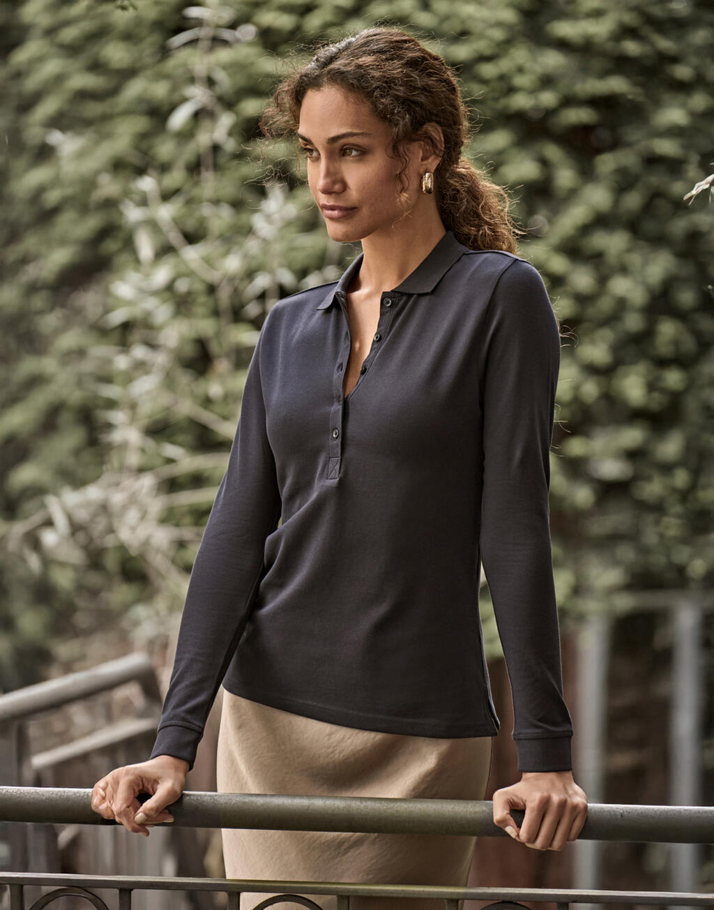 Ladies Luxury LS Stretch Polo imagen 1