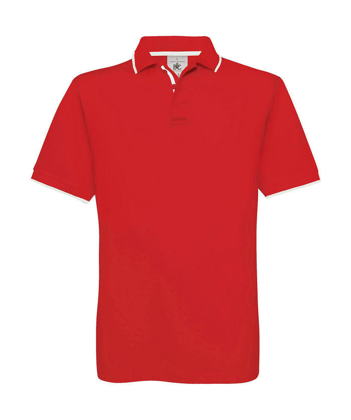 Polo piqué cuello rayado Safran Sport