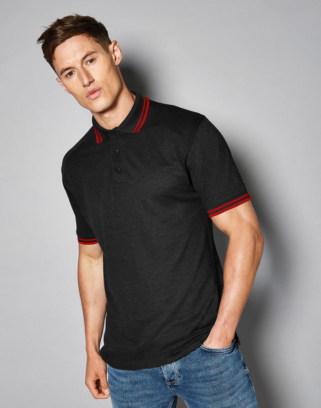 Classic Fit Tipped Collar Polo imagen 1