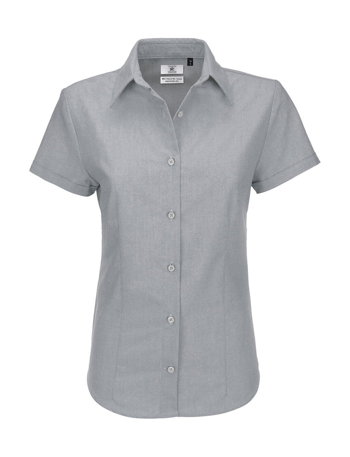 Camisa Oxford de manga corta mujer
