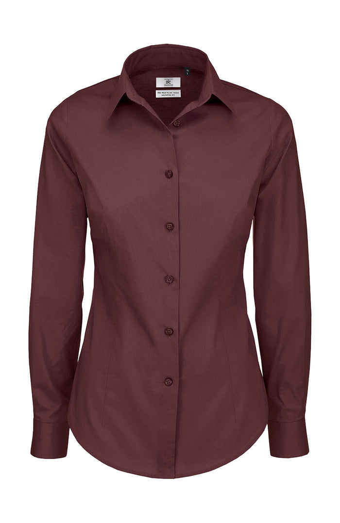 Camisa de popelina Black Tie de manga larga mujer