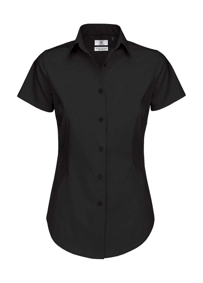 Camisa de popelina Black Tie de manga corta mujer