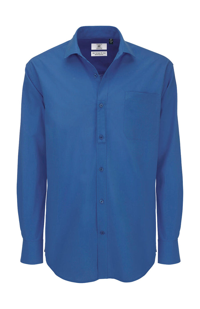 Camisa de popelina Heritage de manga larga hombre
