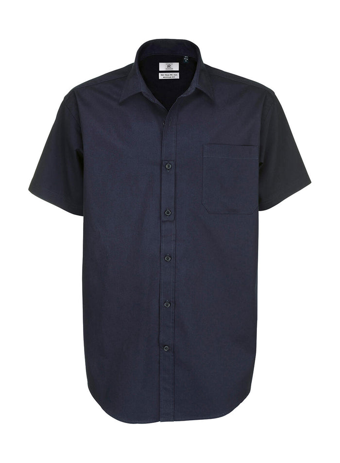 Camisa Sharp de sarga manga corta hombre