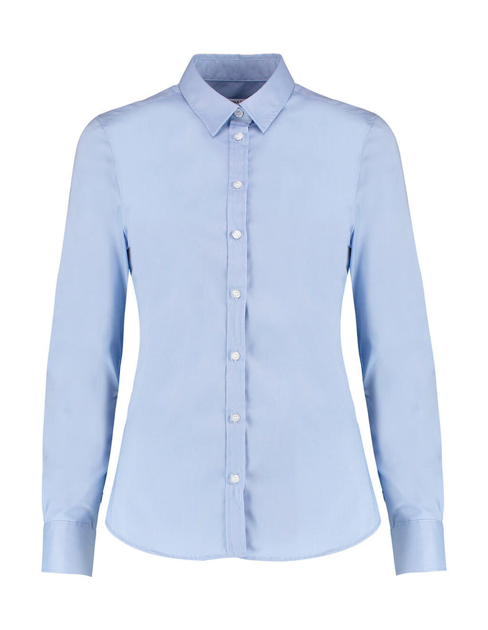 Camisa Oxford Stretch Tailored Fit de manga larga mujer