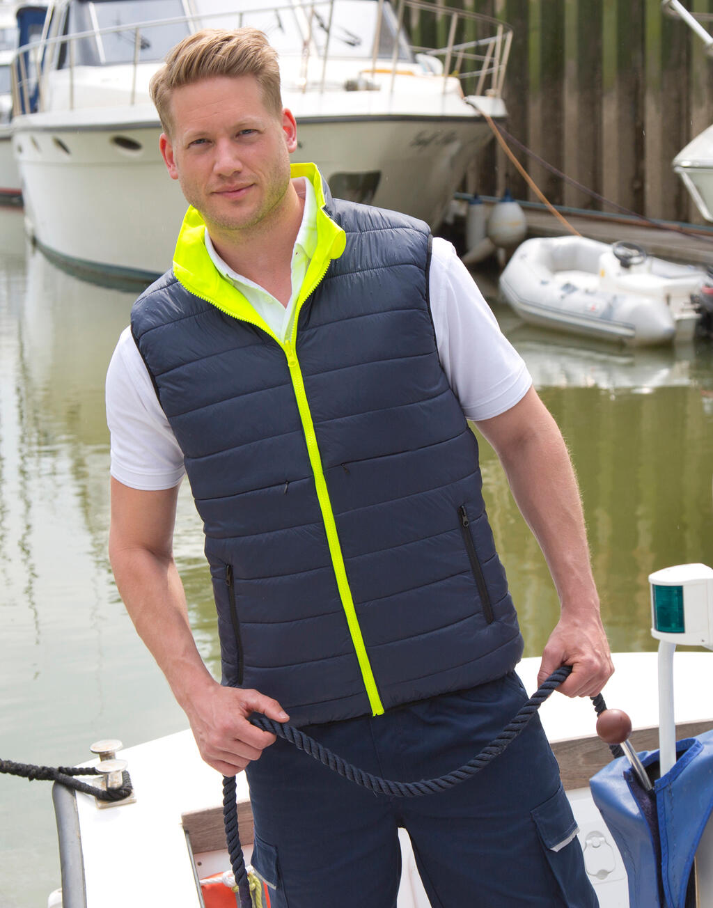 Reversible Soft Padded Safety Gilet imagen 4
