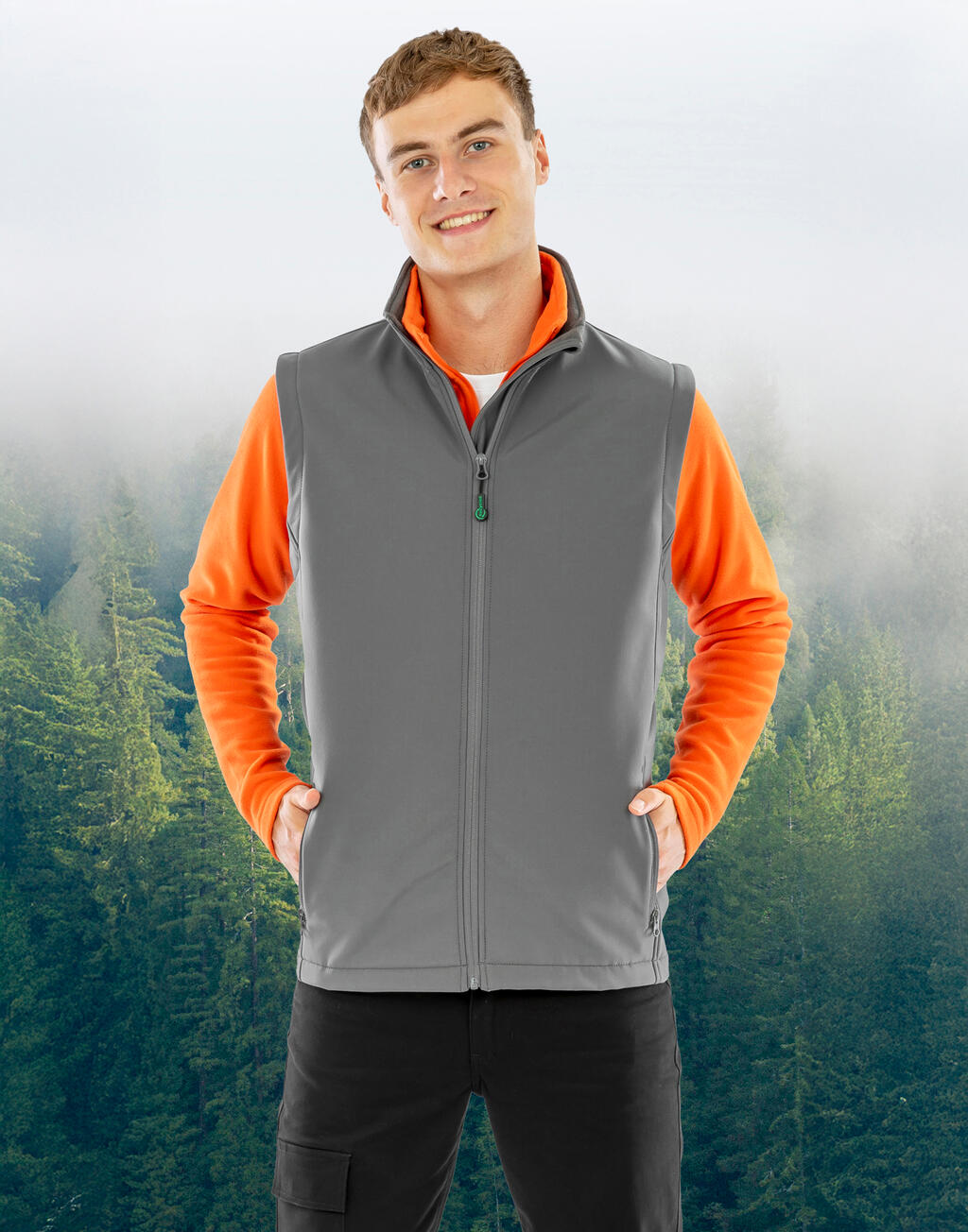 Men's Recycled 2-Layer Printable Softshell B/W imagen 5