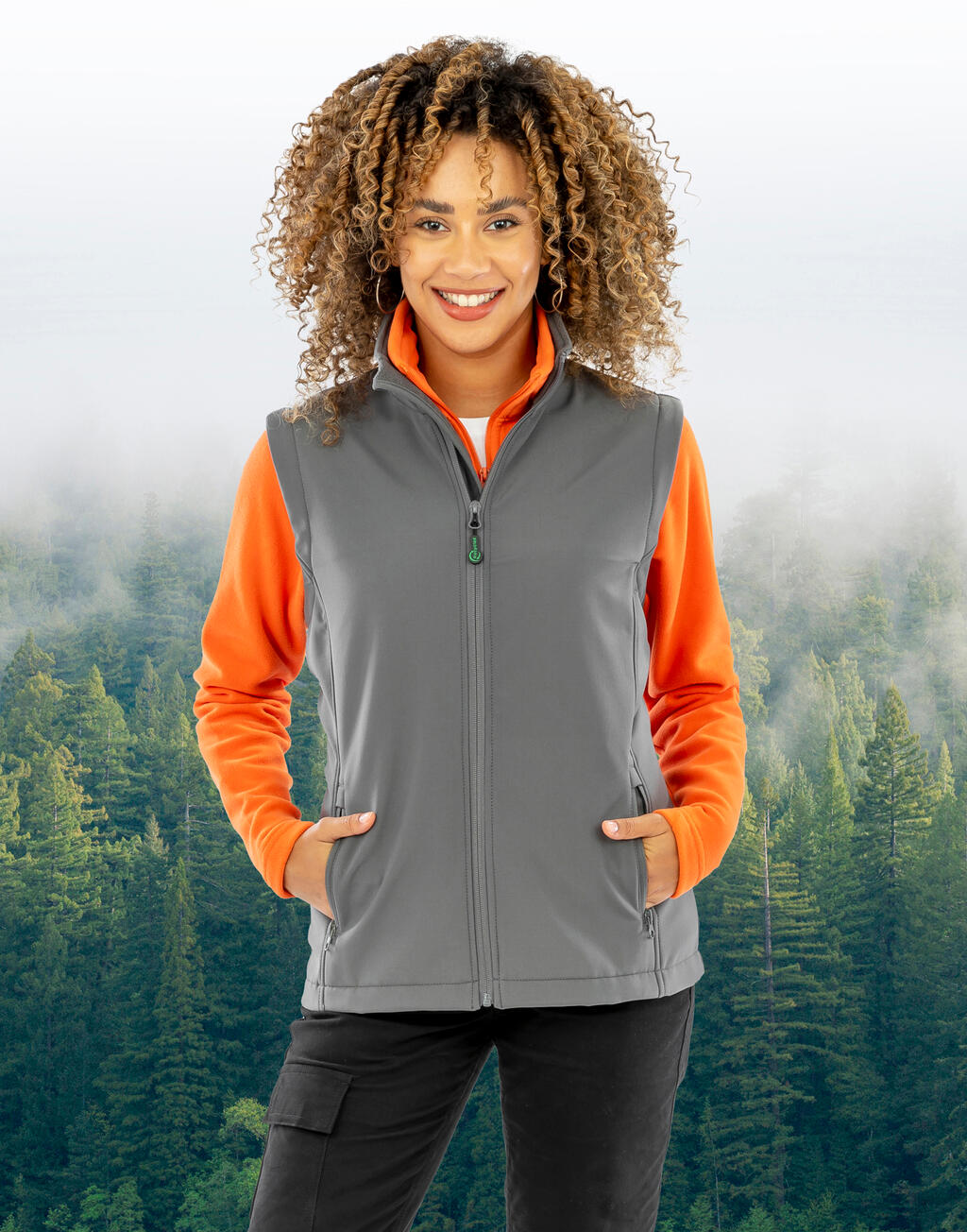 Women's Recycled 2-Layer Printable Softshell B/W imagen 3