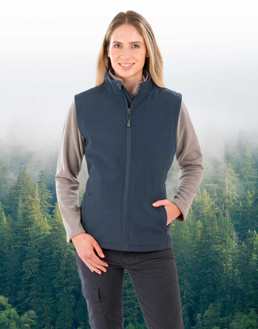 Women's Recycled 2-Layer Printable Softshell B/W imagen 5