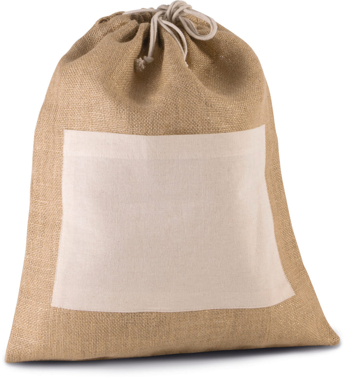 Bolsa de yute con cordones