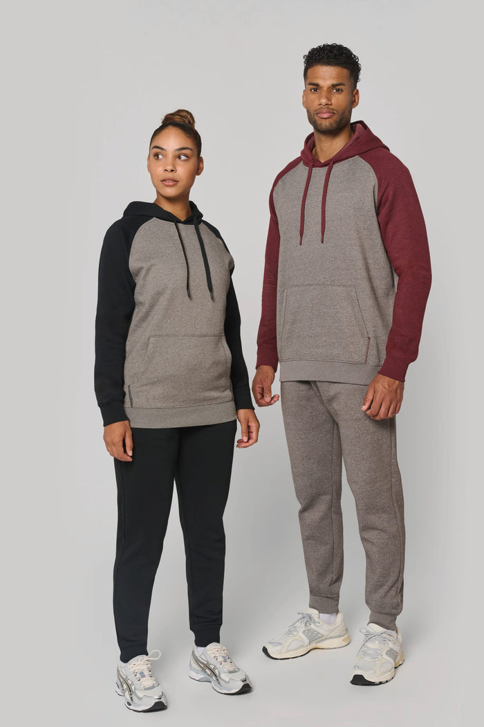 Sudadera bicolor con capucha adulto