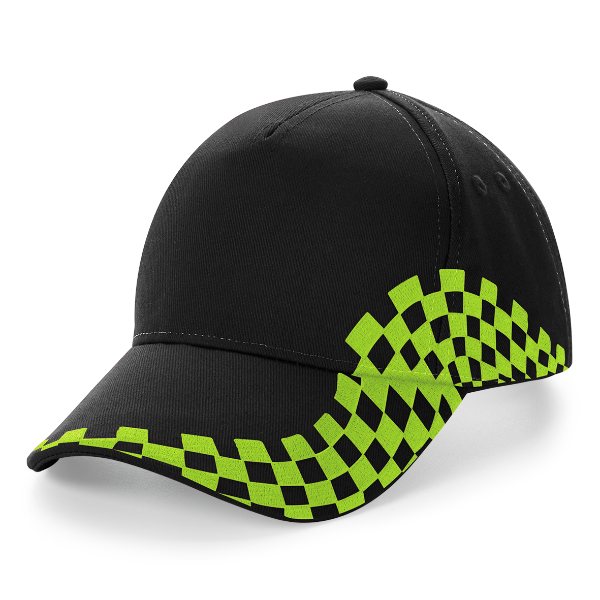 GDTXB159 Black / Lime Green FACE CAP