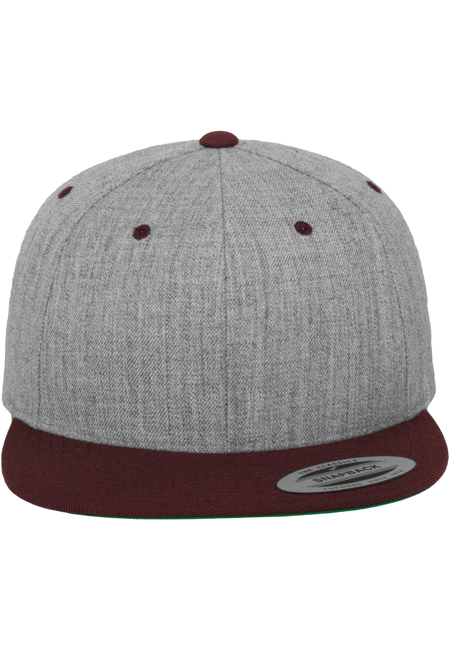 GDTXFL6089MT HEATHER GREY / MAROON FACE CAP
