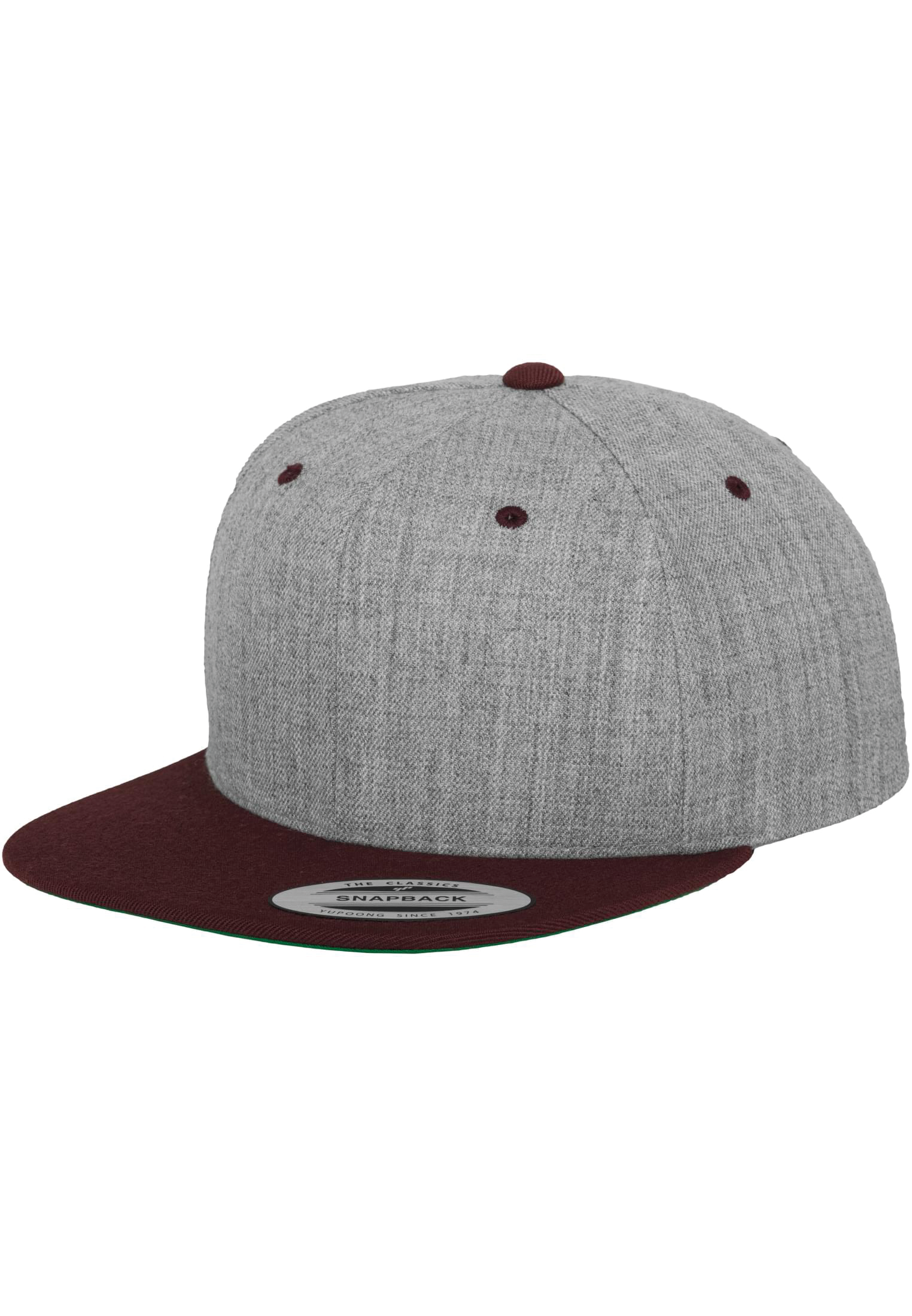 GDTXFL6089MT HEATHER GREY / MAROON FACE SIDE